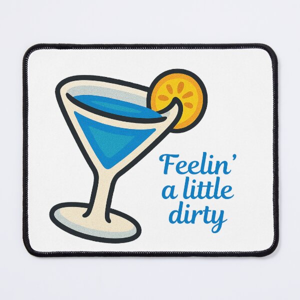 Item preview, Feeling a Little Dirty – Cute Blue Martini Cocktail Design designed and sold by CanSparkleArt.
