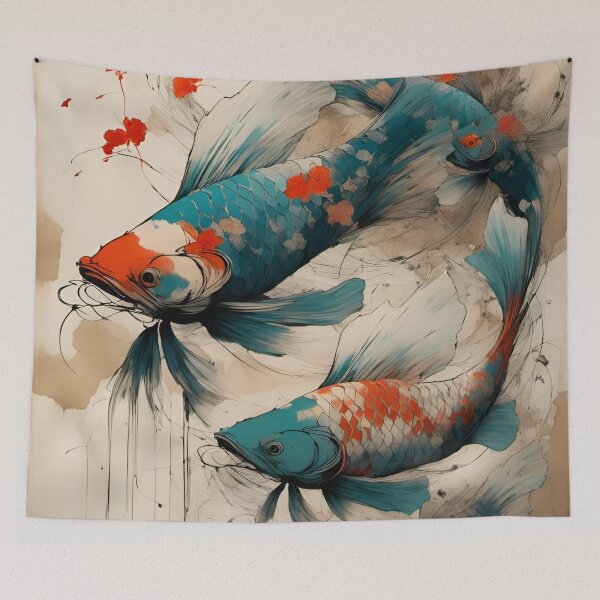 Item preview, Koi Paint - Digital Art - Japanese | Wall Art | Abstract | Ukiyo-e | Fish Paint | Traditional Art | Interior Design | Modern Decoration designed and sold by alfmar.