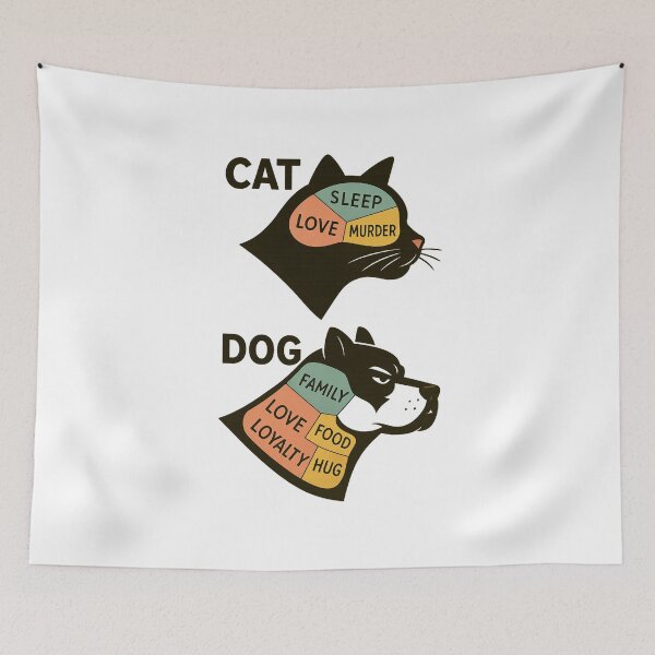 Item preview, Cat vs Dog Brain - Funny Pet Psychology Illustration designed and sold by Fleetwood1994.