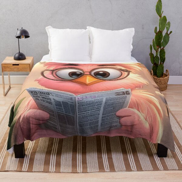 Item preview, Animal Pastel Flamingo Wearing Glasses Reading Newspaper Seated Toilet designed and sold by mildaclairmo.