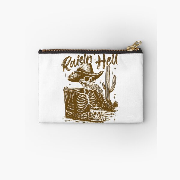 Item preview, Raisin' Hell Skeleton Cowboy Coffee Scene – Western Gothic Art designed and sold by haitrieuic96.
