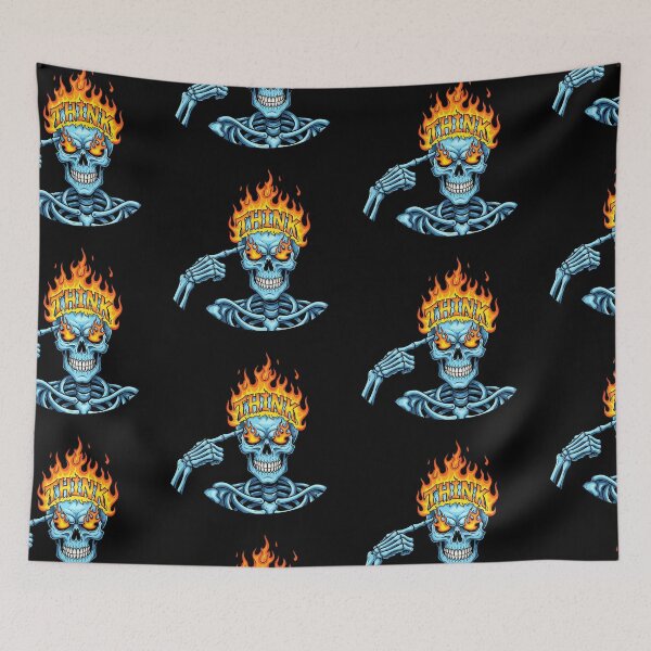 Item preview, Overthinking Skeleton Mind On Fire designed and sold by Tigerr3g.