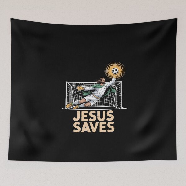 Item preview, Jesus Playing Soccer Funny Goalie Goalkeeper designed and sold by DeadlockCrew.