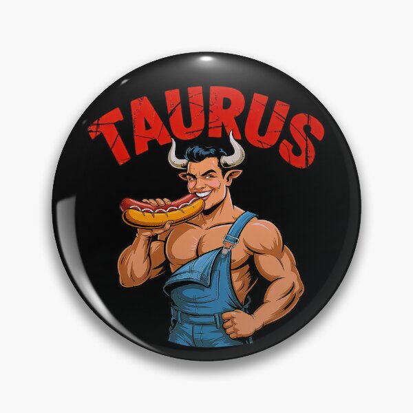Item preview, Funny Taurus Zodiac Bull Eating Hotdog designed and sold by Amanda's Factory.