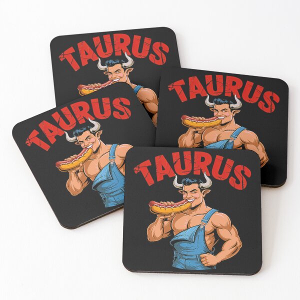 Item preview, Funny Taurus Zodiac Bull Eating Hotdog designed and sold by Amanda's Factory.