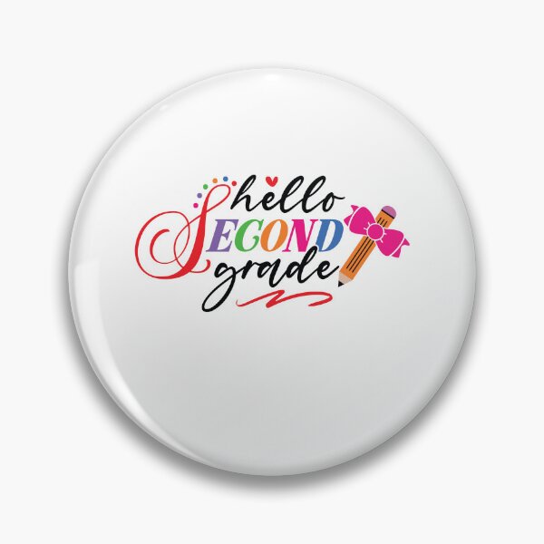 Item preview, Hello Second Grade Rainbow Script Pencil Bow Back to School designed and sold by facegm.