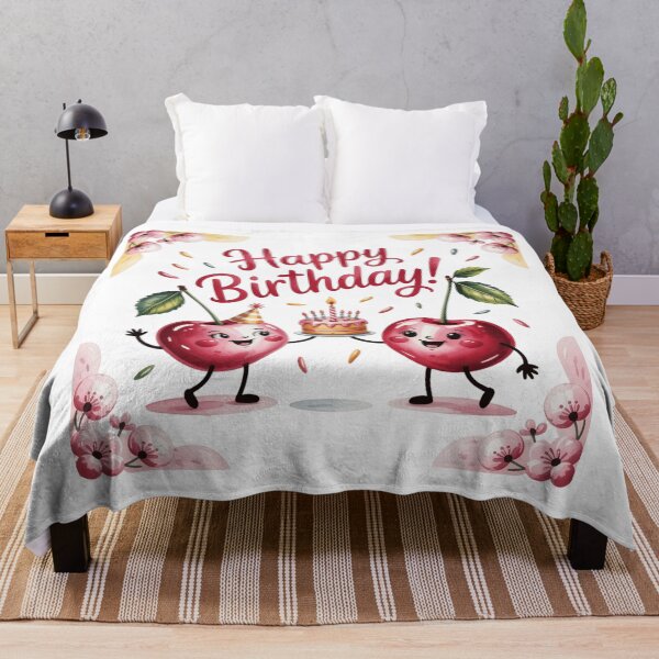 Item preview, Cherry Twins Happy Birthday designed and sold by ArtQueen777.