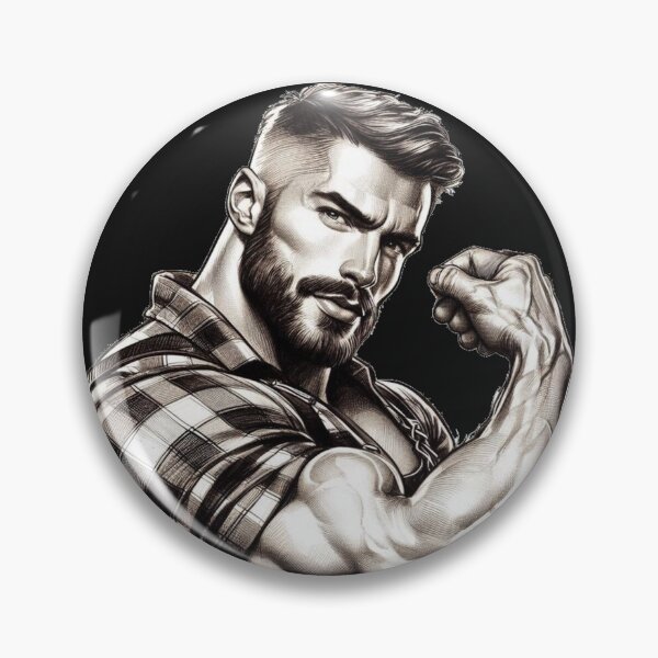 Item preview, Vintage Lumberjack Daddy Muscle Power LGBTQ Gay Pride Graphic Design designed and sold by ItsAKinkThing.