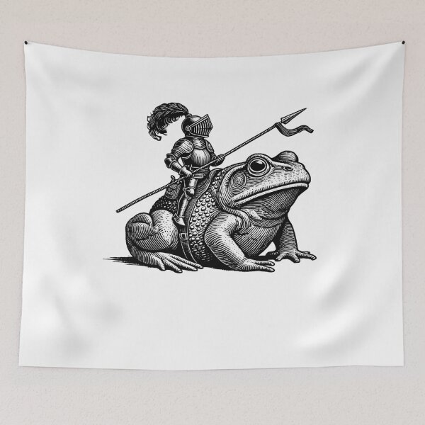 Item preview, Vintage Retro 90s Frog Knight Dreamy Dark Art Medieval designed and sold by Kimberley King Art  King Art.