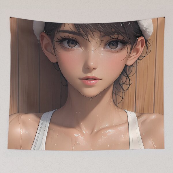 Item preview, Aoi Asahina Danganronpa Steamy Spa Girl White Tank Relaxation Mood designed and sold by mildaclairmo.
