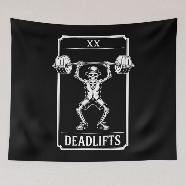 Item preview, Skeleton Tarot Card Deadlifts Powerlifting Weightlifting Gym designed and sold by savrmiller.