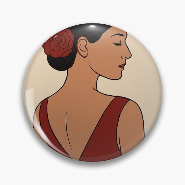 Item preview, Tango Woman Illustration | Elegant Red Dress & Rose | Minimal Art for Tango Lovers designed and sold by tangueraA.