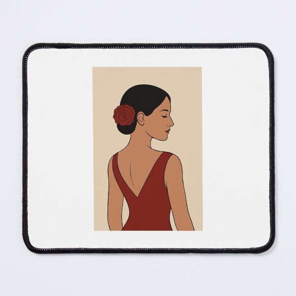 Item preview, Tango Woman Illustration | Elegant Red Dress & Rose | Minimal Art for Tango Lovers designed and sold by tangueraA.