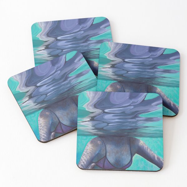 Item preview, Between Worlds II | Oil Painting of a Submerged Body and Water Reflections designed and sold by Laini Eckardt.