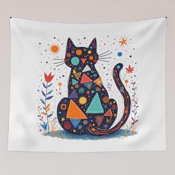 Item preview, Whimsical Abstract Cat Feline Fanstasia designed and sold by Blok45.