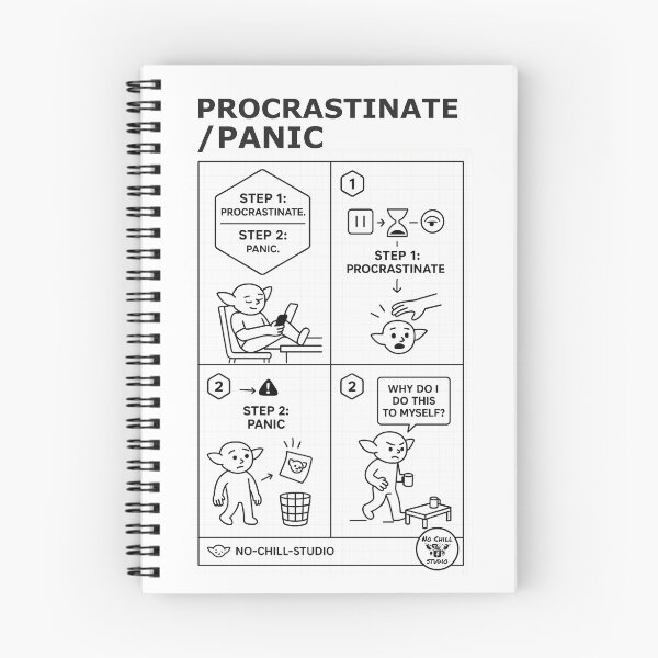 Item preview, Step 1: Procrastinate. Step 2: Panic. — The N0-Chill User-Manual Series designed and sold by N0-Chill-Studio.
