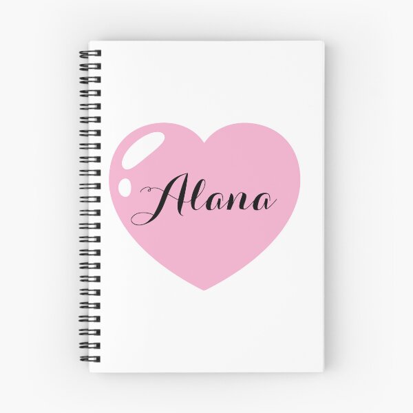 Artikelvorschau, Name Alana mit rosa Herz entworfen und verkauft von Artbymonika.