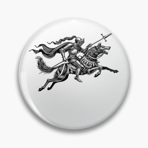 Item preview, Vintage Retro 90s Wolf Knight Dreamy Dark Art Medieval designed and sold by Kimberley King Art  King Art.