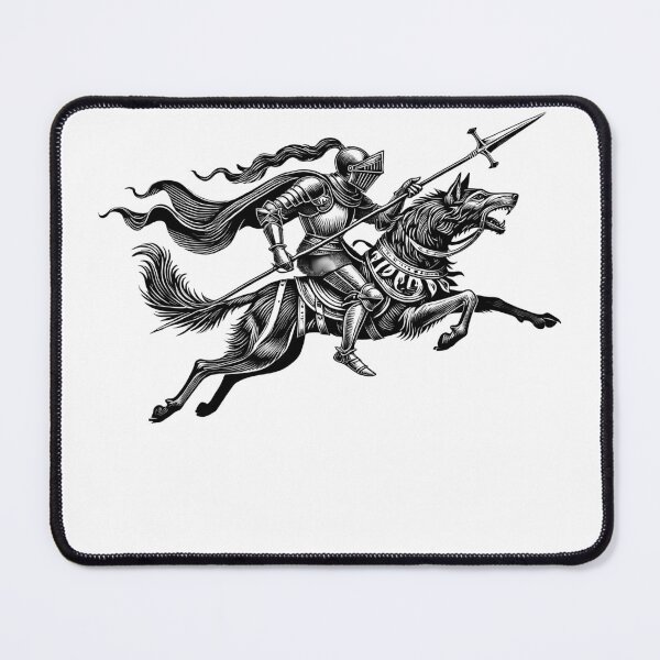 Item preview, Vintage Retro 90s Wolf Knight Dreamy Dark Art Medieval designed and sold by Kimberley King Art  King Art.