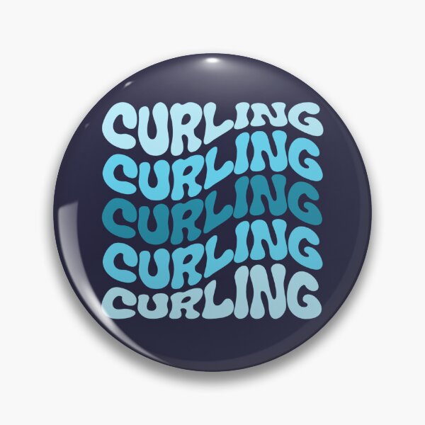 Item preview, Curling Blue Wavy Retro Curling Lover designed and sold by StrideSuccess.