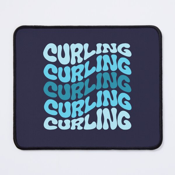Item preview, Curling Blue Wavy Retro Curling Lover designed and sold by StrideSuccess.