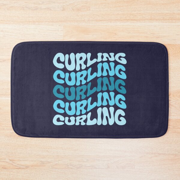 Item preview, Curling Blue Wavy Retro Curling Lover designed and sold by StrideSuccess.