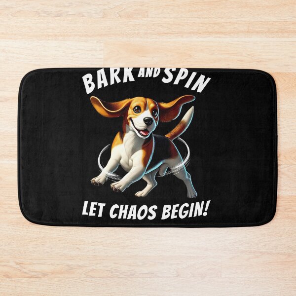 Item preview, Bark and Spin Let Chaos Begin Funny Beagle Dog Mom Dad designed and sold by Kimberley King Art  King Art.