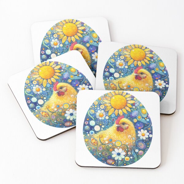 Item preview, Cheerful Summer Folk Hen - Scandinavian Folk Art by heidiannemorris © designed and sold by FOLK ART FUSION by heidiannemorris.