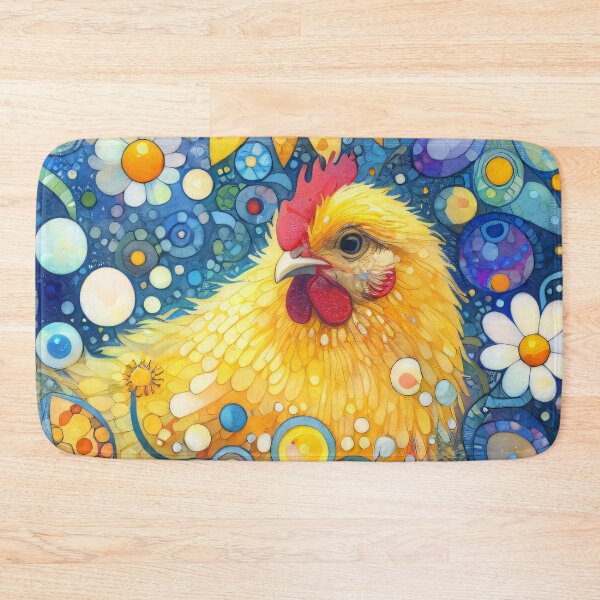 Item preview, Cheerful Summer Folk Hen - Scandinavian Folk Art by heidiannemorris © designed and sold by FOLK ART FUSION by heidiannemorris.