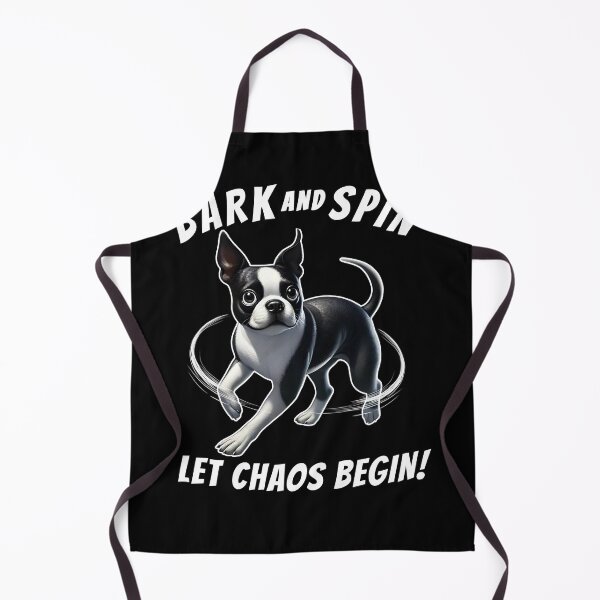 Item preview, Bark and Spin Let Chaos Begin Funny Boston Terrier Dog Mom Dad designed and sold by Kimberley King Art King Art.