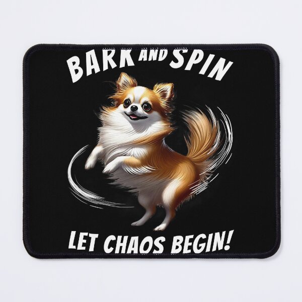Item preview, Bark and Spin Let Chaos Begin Funny Chihuahua Dog Mom Dad designed and sold by Kimberley King Art  King Art.