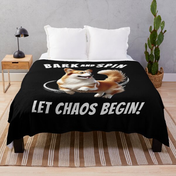 Item preview, Bark and Spin Let Chaos Begin Funny Corgi Dog Mom Dad designed and sold by Kimberley King Art  King Art.