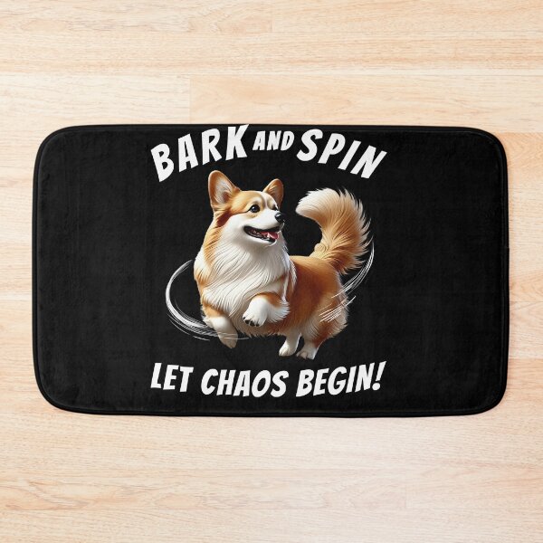 Item preview, Bark and Spin Let Chaos Begin Funny Corgi Dog Mom Dad designed and sold by Kimberley King Art  King Art.