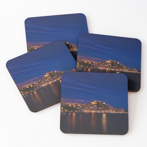Item preview, Deep Blue Nightfall – Illuminated Adriatic Coastline designed and sold by Ellaire.