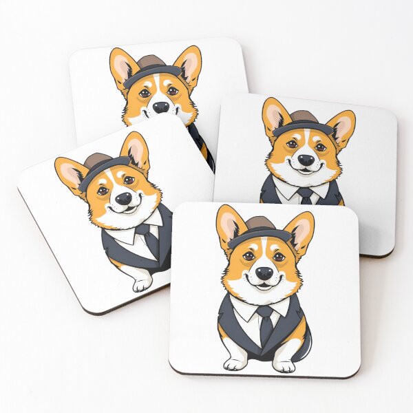Item preview, A corgi dog wearing a suit and a gentleman's hat designed and sold by DOG DESIGN.