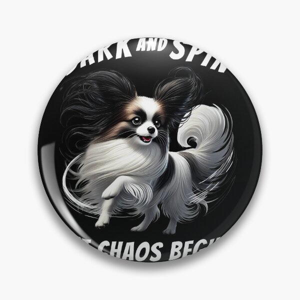 Item preview, Bark and Spin Let Chaos Begin Funny Papillon Dog Mom Dad designed and sold by Kimberley King Art  King Art.