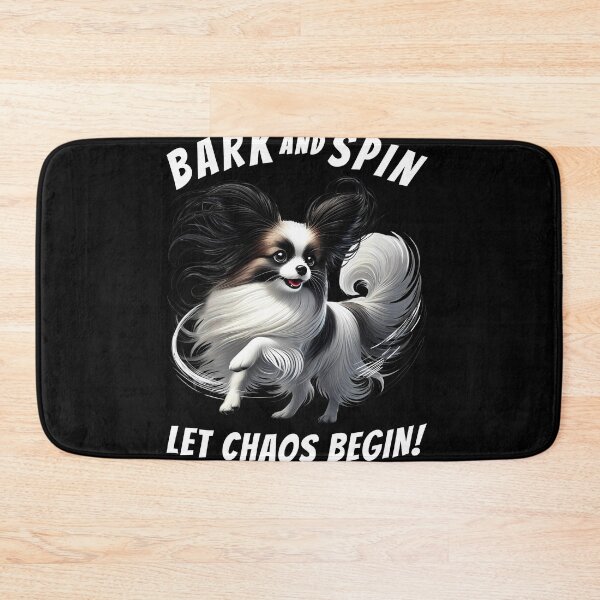 Item preview, Bark and Spin Let Chaos Begin Funny Papillon Dog Mom Dad designed and sold by Kimberley King Art  King Art.