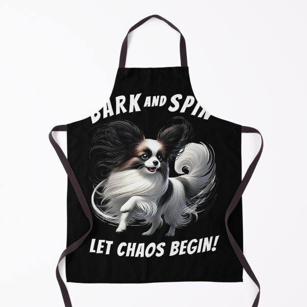 Item preview, Bark and Spin Let Chaos Begin Funny Papillon Dog Mom Dad designed and sold by Kimberley King Art King Art.