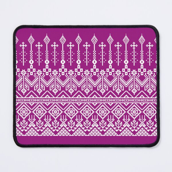 Item preview, Pixelated Thai Magenta and White Pattern designed and sold by DesignByNui.