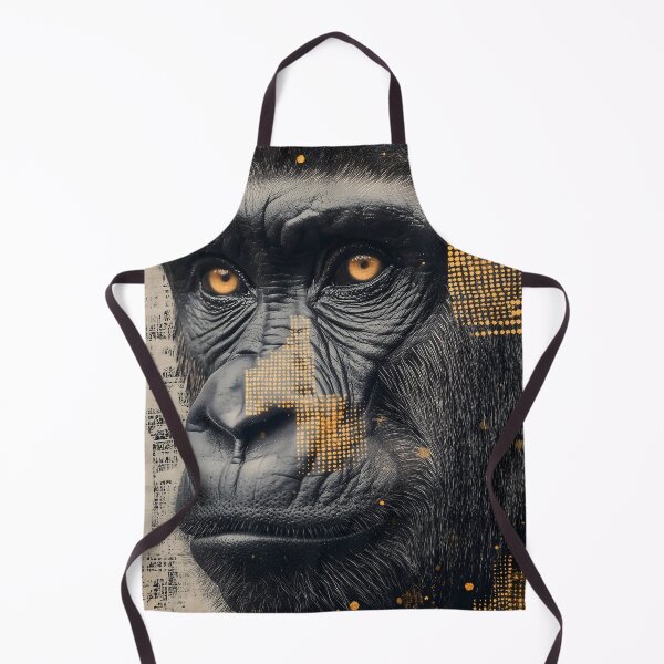 Item preview, Portrait Animal Gorilla Regal Essence Illuminated Golden Grid Primal Majesty designed and sold by juniorcastros.