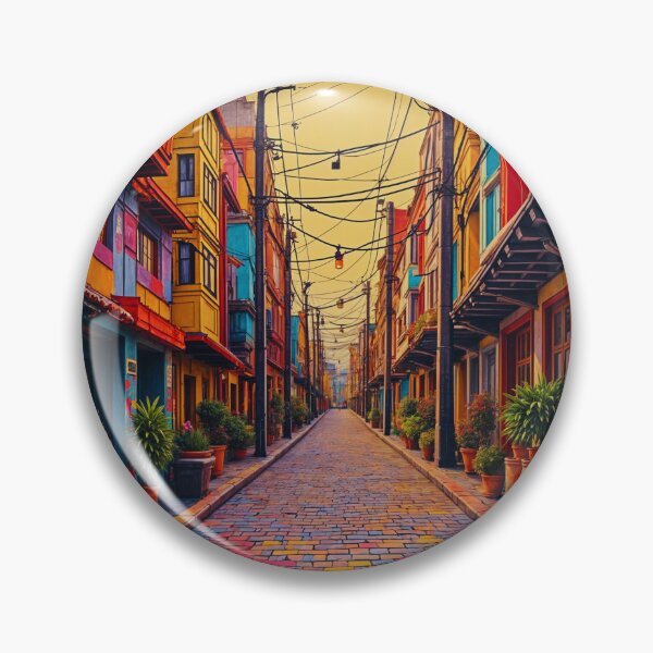 Item preview, Colorful Alleyway: Vibrant Urban Impressionism . designed and sold by  StickAndStyle .
