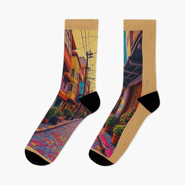 Item preview, Colorful Alleyway: Vibrant Urban Impressionism . designed and sold by  StickAndStyle .