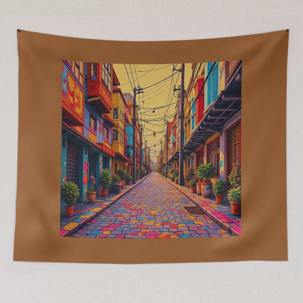 Item preview, Colorful Alleyway: Vibrant Urban Impressionism . designed and sold by  StickAndStyle .