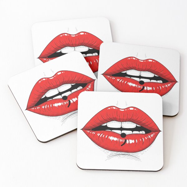 Item preview, Red lips with semicolon designed and sold by dp19design.