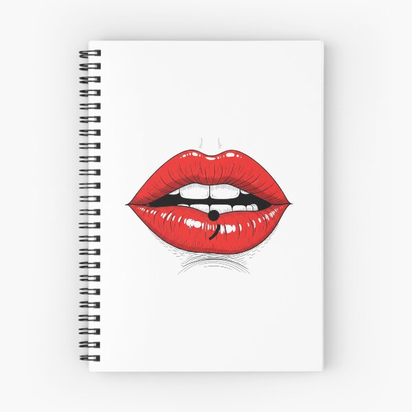 Item preview, Red lips with semicolon designed and sold by dp19design.