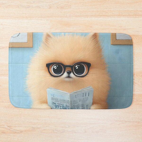 Item preview, Animal Fluffy Pastel Studious Pomeranian Dog Toilet Newspaper Ritual designed and sold by juniorcastros.