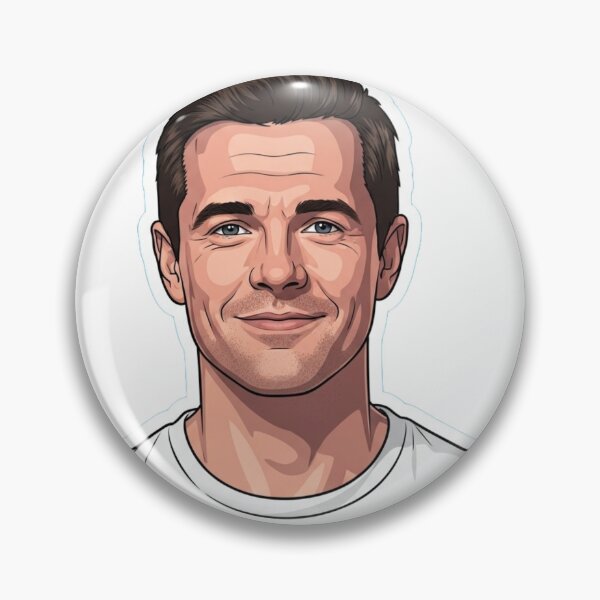 Item preview, Julian McMahon Sticker – Minimalist Portrait of the Actor in Clean Vector Style designed and sold by NOVOZA.