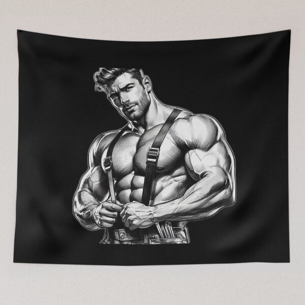 Item preview, Steamy Lumberjack Muscle Power LGBTQ Gay Pride Graphic Design designed and sold by ItsAKinkThing.