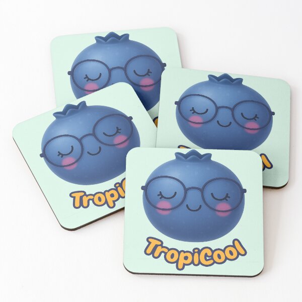 Item preview, TropiCool Blueberry – Cute Sleepy Fruit with Glasses designed and sold by TastefulDesigns.