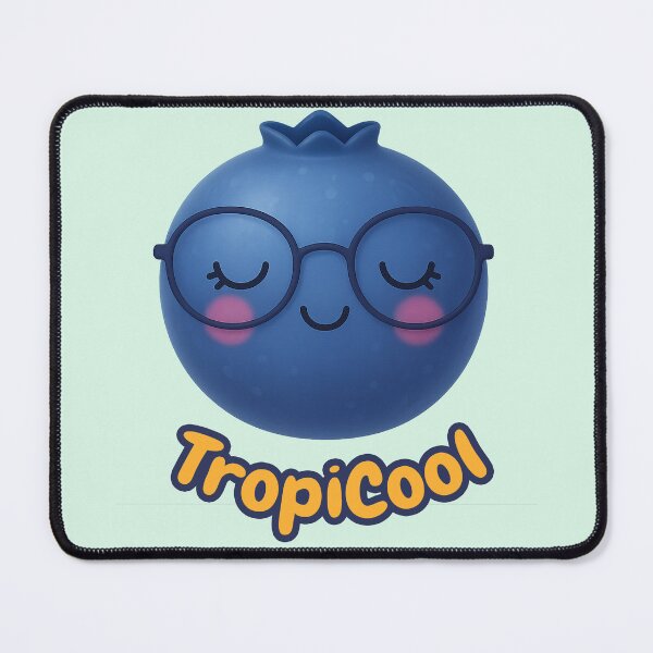Item preview, TropiCool Blueberry – Cute Sleepy Fruit with Glasses designed and sold by TastefulDesigns.
